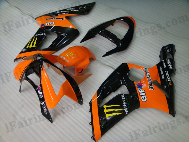 2003 2004 Kawasaki ZX6R Ninja orange/black monster fairing kits.