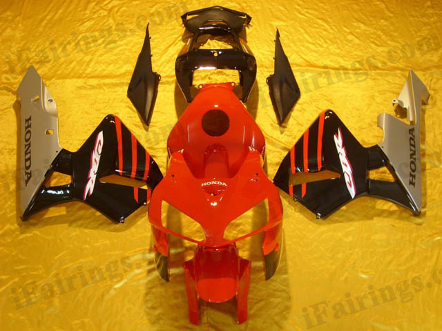 2005 2006 Honda CBR600RR red,black and silver fairing kits