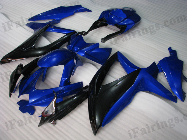 2008 2009 2010 Suzuki GSXR600/750 blue and black fairing kits.